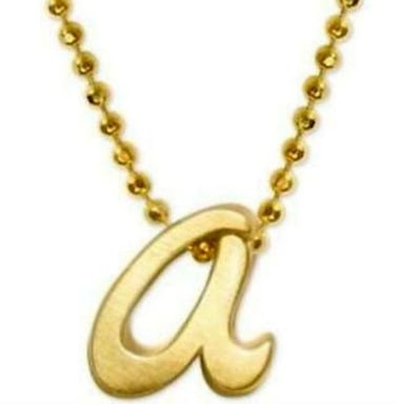 ALEX Woo Scripted Initial 16 Pendant Necklace in 14k Gold - Picture 2 of 5